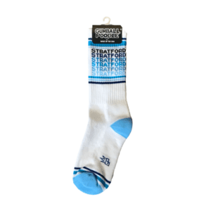 "stratford" white and blue socks