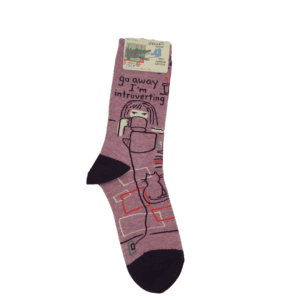 pink and purple introvert socks