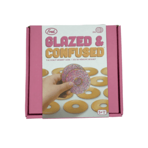 pink box memory game with donut shaped cards