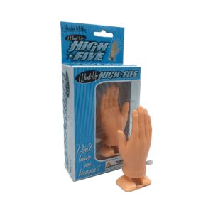 Archie McPhee Wind-Up High Five in and out of package
