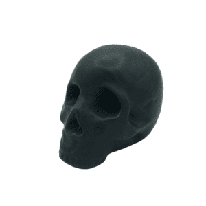 matte black ceramic skull piggy bank