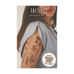 Tattly bouquet garni temporary tattoo collection in packaging