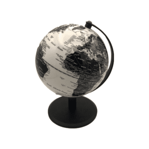 A black and white globe.