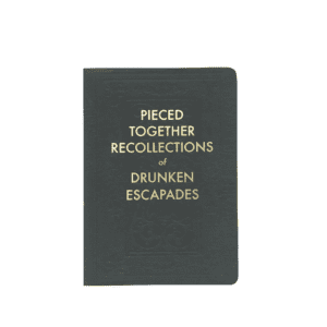 pieced together recollections of drunken escapades journal