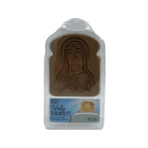 A bread stamped shaped like the Mother Mary.