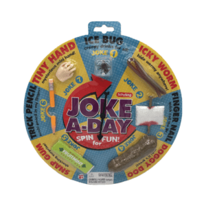 A clock shaped package with a prank item for every day of the week.